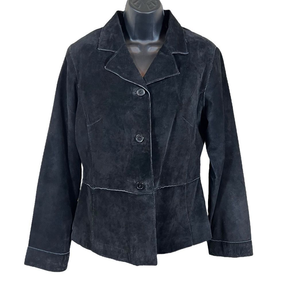 Brandon Thomas black suede leather jacket
